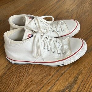 Converse White Sneakers with Red Accents